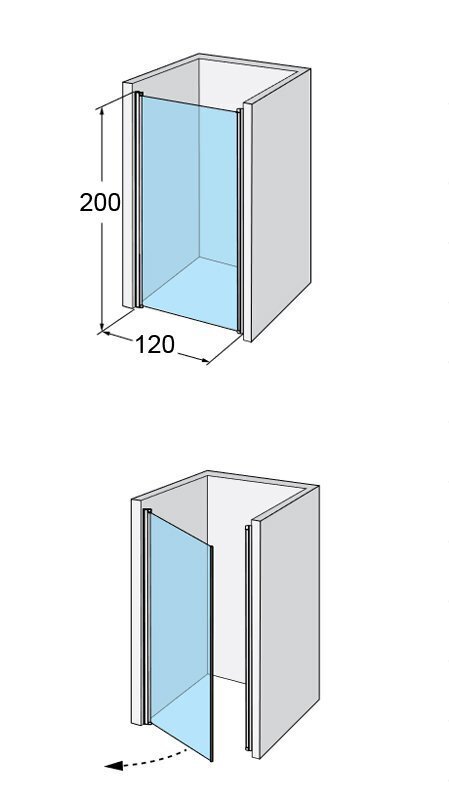 Dušas durvis Ifö Space SPNF 1200 sudraba, 120x200cm цена и информация | Dušas durvis, dušas sienas | 220.lv