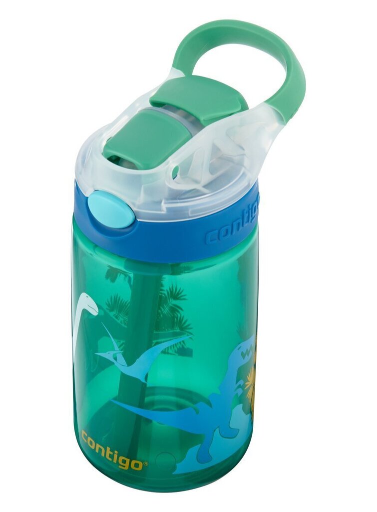 Bērnu pudele, Contigo Gizmo Flip, 414 ml — Jungle Green Dino, 2115035 цена и информация | Ūdens pudeles | 220.lv