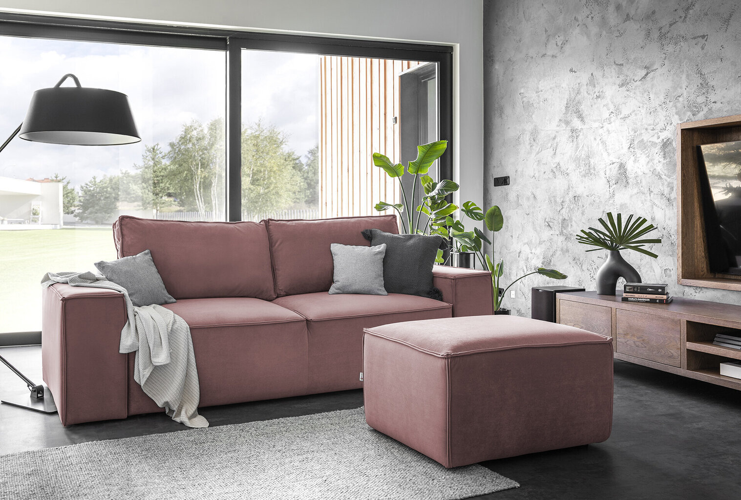 Dīvāns NORE Silla, rozā cena un informācija | Dīvāni | 220.lv