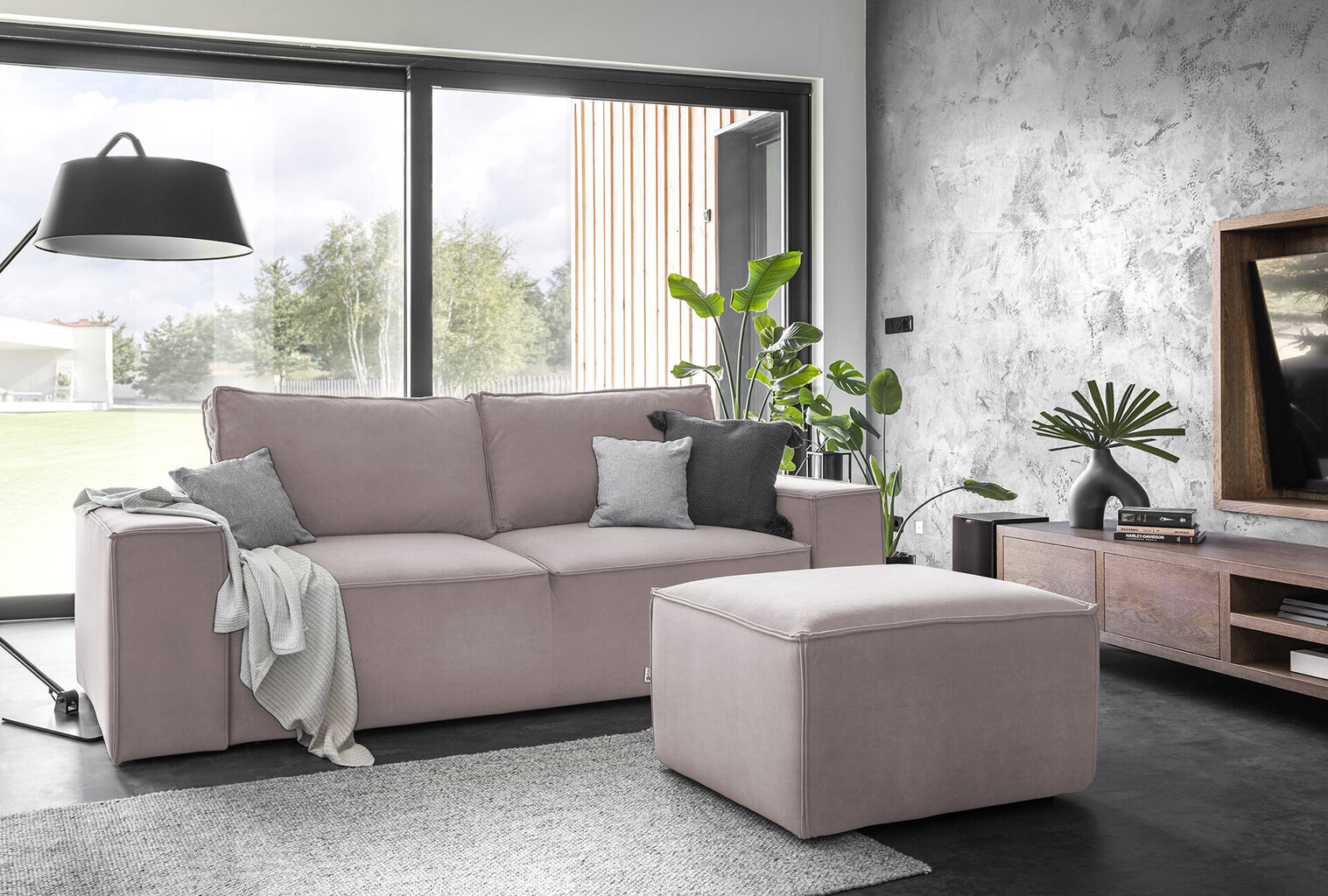 Dīvāns NORE Silla, gaiši rozā cena un informācija | Dīvāni | 220.lv
