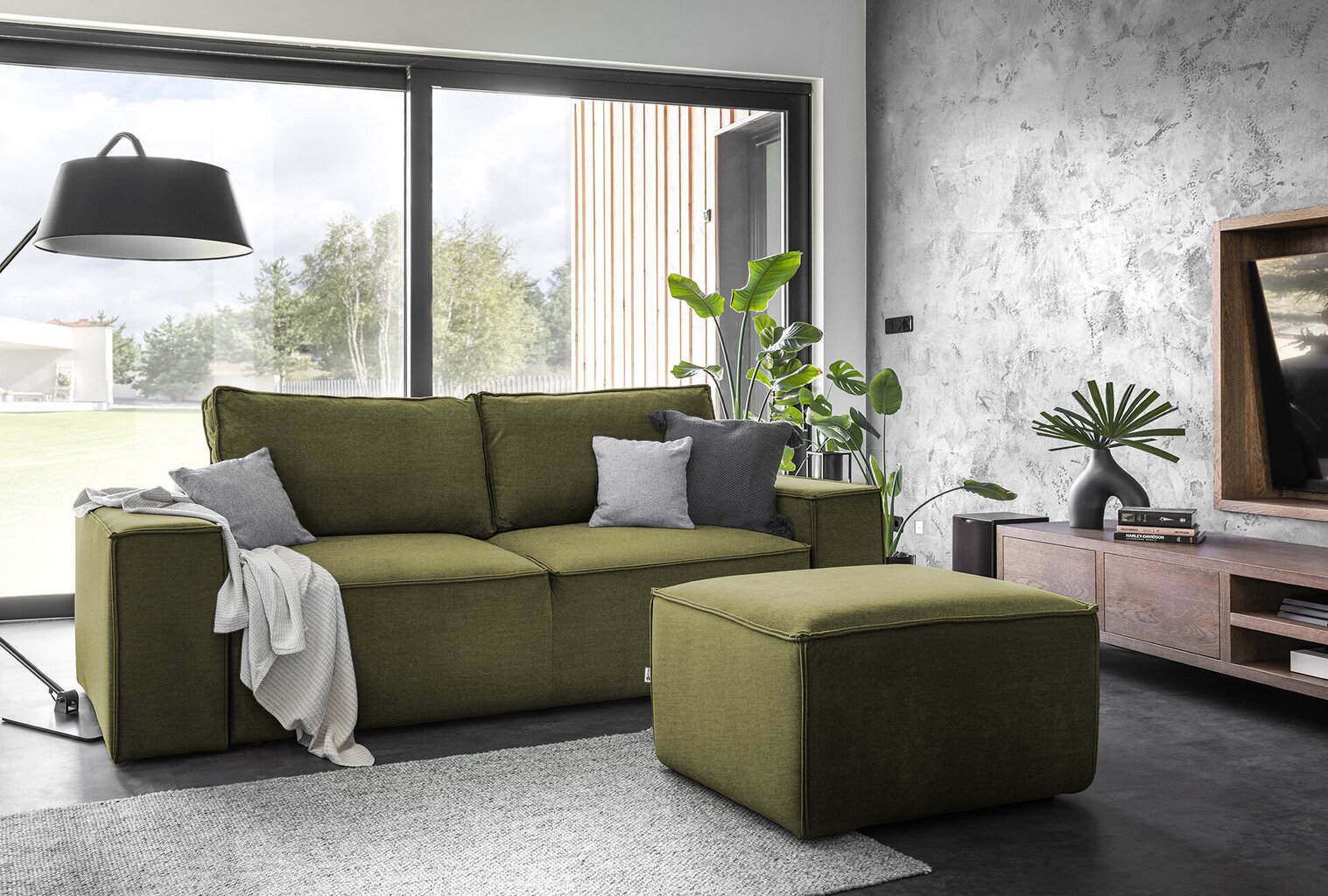 Dīvāns NORE Silla, zaļš cena un informācija | Dīvāni | 220.lv