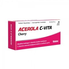 Uztura bagātinātājs, košļājamās tab. Acerola C-vita Cherry N30 cena un informācija | Vitamīni, preparāti, uztura bagātinātāji labsajūtai | 220.lv
