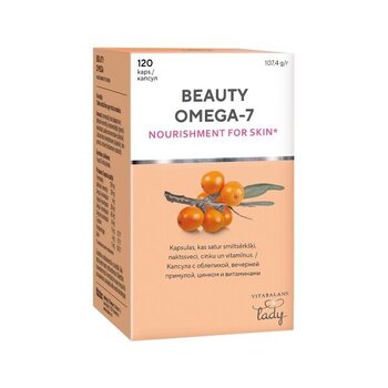 Uztura bagātinātājs, Beauty Omega 7 kaps. N120 cena un informācija | Vitamīni, preparāti, uztura bagātinātāji labsajūtai | 220.lv