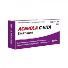 Таблетки Acerola C-vita Blackcurrant  цена и информация | Витамины, пищевые добавки, препараты для хорошего самочувствия | 220.lv