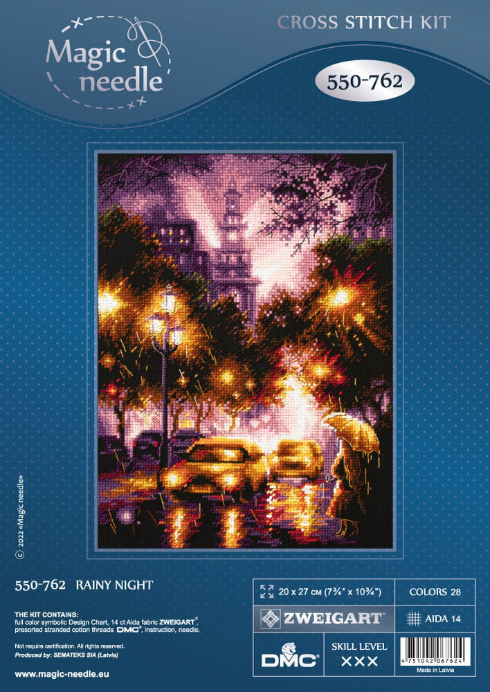 Izšūšanas komplekts Magic Needle "Rainy Night" 550-762 цена и информация | Izšūšanas piederumi | 220.lv