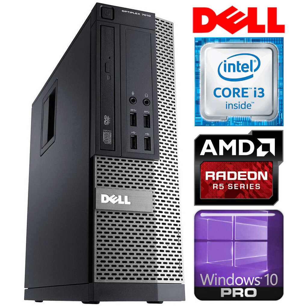 DELL 7010 SFF i3-3220 8GB 960SSD+500GB R5-340 2GB DVD WIN10Pro цена и информация | Stacionārie datori | 220.lv