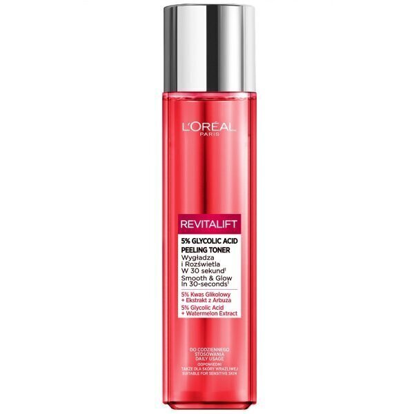 Pīlinga toniks ar glikolskābi Loreal Revitalift, 180 ml cena un informācija | Sejas ādas kopšana | 220.lv