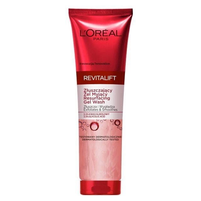 Atjaunojošs tīrīšanas gels ar glikolskābi Loreal Revitalift, 150 ml cena un informācija | Sejas ādas kopšana | 220.lv