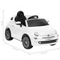vidaXL elektriska bērnu automašīna Fiat 500, balta цена и информация | Bērnu elektroauto | 220.lv