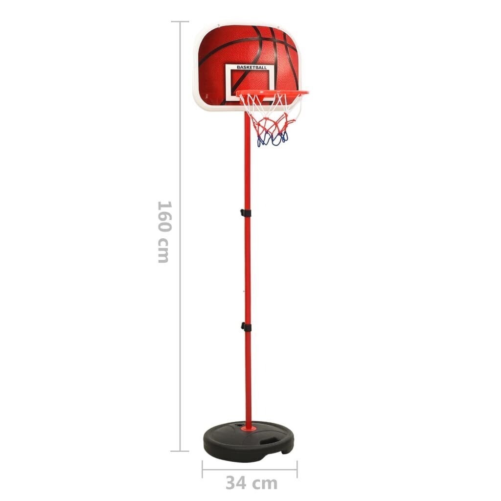 vidaXL bērnu basketbola komplekts, regulējams, 160 cm cena un informācija | Basketbola statīvi | 220.lv