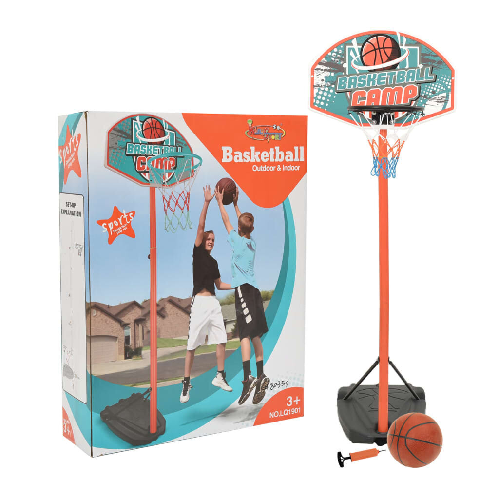 vidaXL basketbola komplekts, regulējams 180-230 cm, pārvietojams цена и информация | Basketbola statīvi | 220.lv
