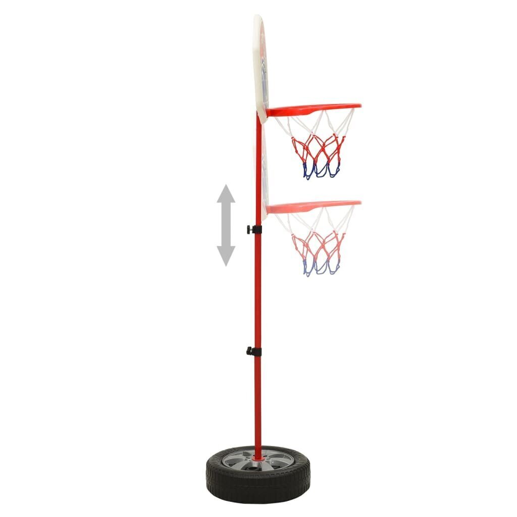 vidaXL bērnu basketbola komplekts, regulējams, 120 cm цена и информация | Basketbola statīvi | 220.lv