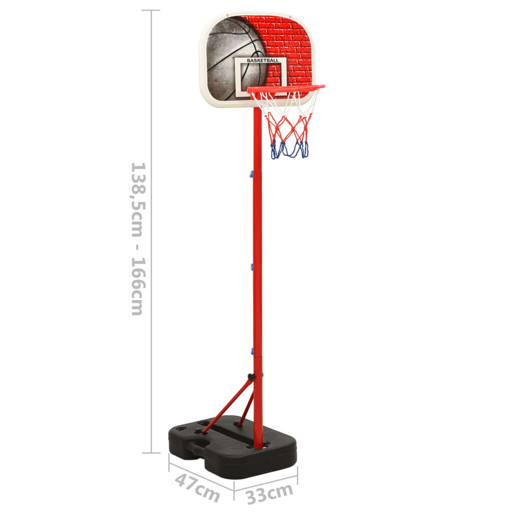 vidaXL basketbola komplekts, regulējams 138,5-166 cm, pārvietojams цена и информация | Basketbola statīvi | 220.lv