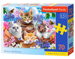 Puzle Kaķi starp ziediem *70* cena un informācija | Puzles, 3D puzles | 220.lv