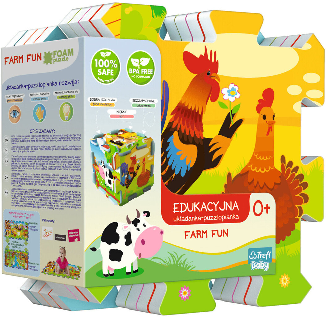 Bērnu paklājs FARMA FUN 5in1 cena un informācija | Puzles, 3D puzles | 220.lv