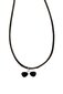 Kaklarota ar brilles kulonu un pītas melnas ādas aukliņu, ir regulējama garuma aizdare cena un informācija | Bērnu aksesuāri | 220.lv