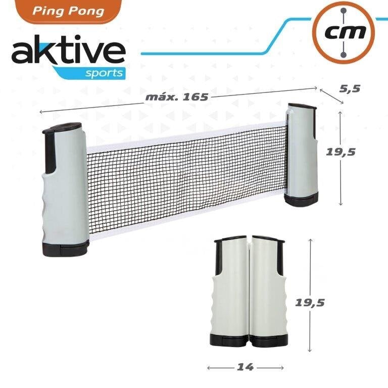 Galda tenisa siets (pielāgojams galda platumam līdz 165cm) Active Sports cena un informācija | Galda tenisa tīkli | 220.lv