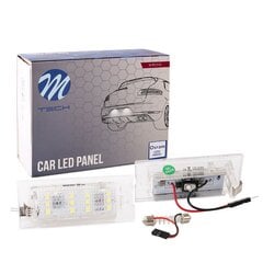 M-TECH LED license plate light LP-E5383 Reģistrācijas numura zīmes apgaismojuma modulis. Augstas klases LED alternatīva ar apstiprinājumu lietošanai uz Eiropas ceļiem. Komplektā 2 gab. LED tips un daudzums: 18GAB 3014 Paredzēts: X5 E53 99~06 X3 E83 03~10 цена и информация | Автомобильные лампочки | 220.lv