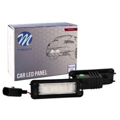 M-TECH LED license plate light LD-VW GP 12xSMD2835 Reģistrācijas numura zīmes apgaismojuma modulis. Augstas klases LED alternatīva ar apstiprinājumu lietošanai uz Eiropas ceļiem. Komplektā 2 gab. LED tips un daudzums: 18PCS 3528SMD Automašīnas modelis: Go cena un informācija | Auto spuldzes | 220.lv