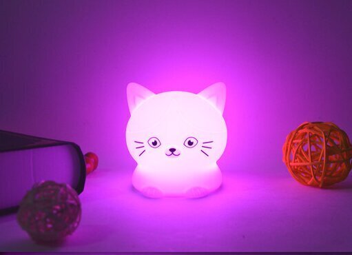 KITTEN KIT bērnu naktslampa Silikona RGB Zenwire цена и информация | Lampas bērnu istabai | 220.lv