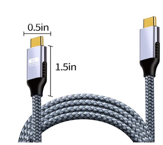 KABEL Thunderbolt 3 USB-C 4K 60HZ 10GB 100W AV 2M cena un informācija | Adapteri un USB centrmezgli | 220.lv