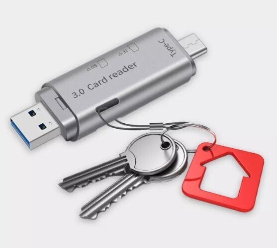 SD MicroSD TF USB 3.0 USB-C OTG 5Gb/s karšu lasītājs цена и информация | Atmiņas kartes mobilajiem telefoniem | 220.lv