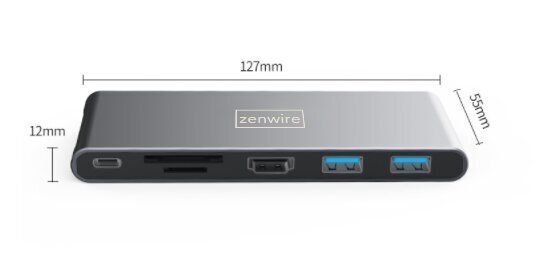 ADAPTER HUB USB-C SSD korpuss M2 8in1 HDMI 4K SD USB 3.0 PD M.2 Zenwire cena un informācija | Adapteri un USB centrmezgli | 220.lv