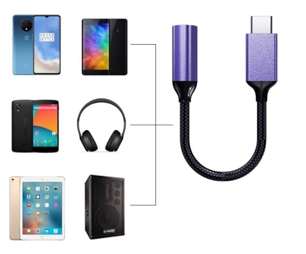 ADAPTERIS USB-C mini ligzda 3,5 mm AUX DAC cena un informācija | Adapteri un USB centrmezgli | 220.lv