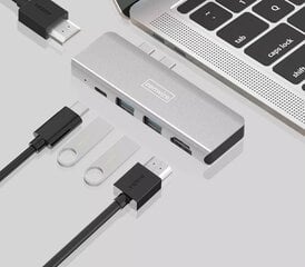 HUB USB-C 5in1 adapteris 2x HDMI USB 3.0 Macbook Pro Air M1 Zenwire cena un informācija | Adapteri un USB centrmezgli | 220.lv