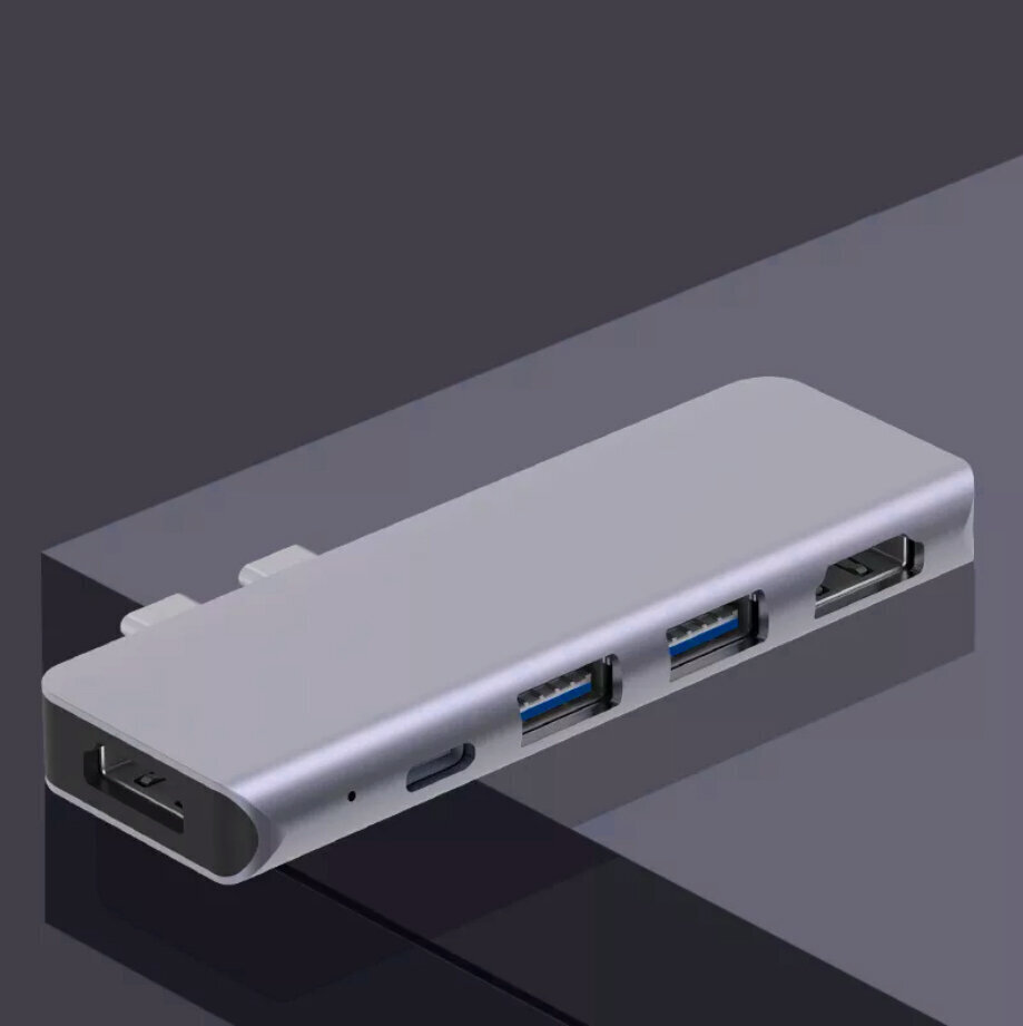 HUB USB-C 5in1 adapteris 2x HDMI USB 3.0 Macbook Pro Air M1 Zenwire cena un informācija | Adapteri un USB centrmezgli | 220.lv