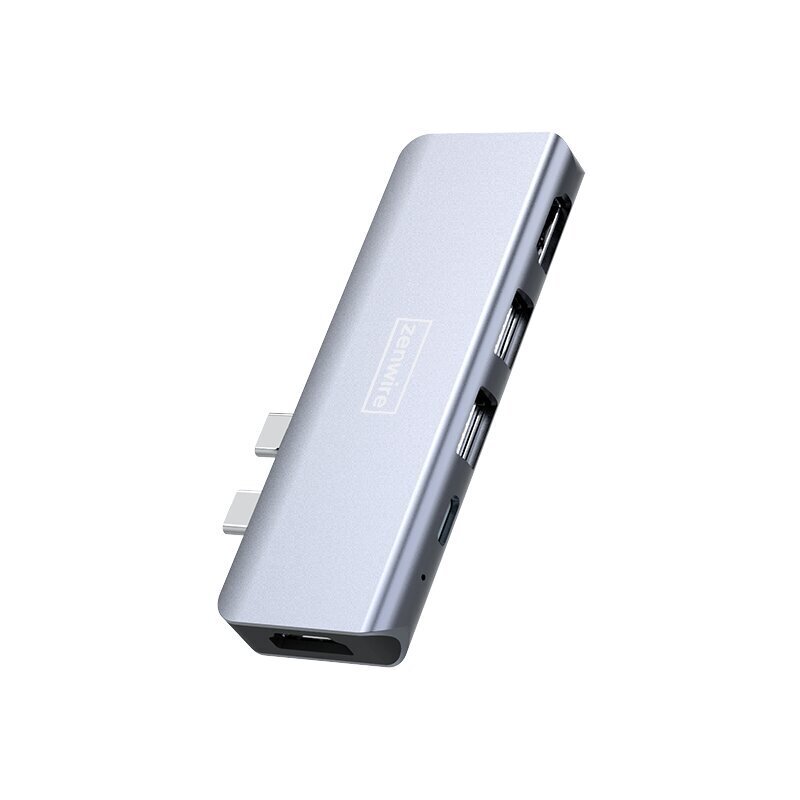 HUB USB-C 5in1 adapteris 2x HDMI USB 3.0 Macbook Pro Air M1 Zenwire цена и информация | Adapteri un USB centrmezgli | 220.lv