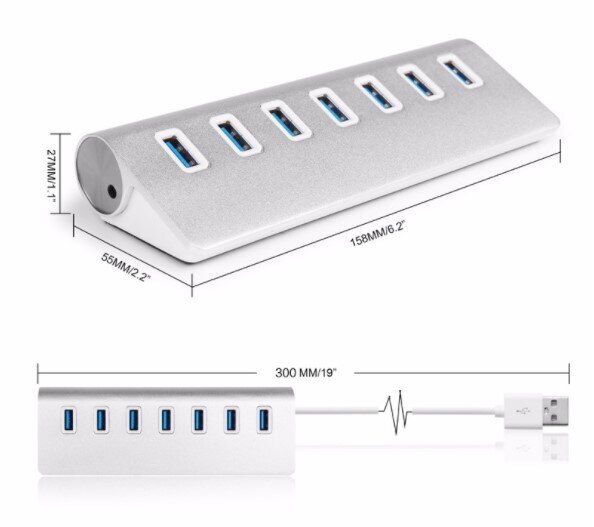 HUB 7in1 SPLITTER PORT SPLITTER 7x USB 3.0 Zenwire цена и информация | Adapteri un USB centrmezgli | 220.lv