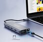 ADAPTERU centrmezgls 12in1 USB-C 2x HDMI VGA USB ligzda SD LAN cena un informācija | Adapteri un USB centrmezgli | 220.lv