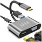 ADAPTER HUB USB-C 4in1 HDMI 4K VGA USB adapteris Zenwire цена и информация | Adapteri un USB centrmezgli | 220.lv
