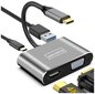 ADAPTER HUB USB-C 4in1 HDMI 4K VGA USB adapteris Zenwire cena un informācija | Adapteri un USB centrmezgli | 220.lv