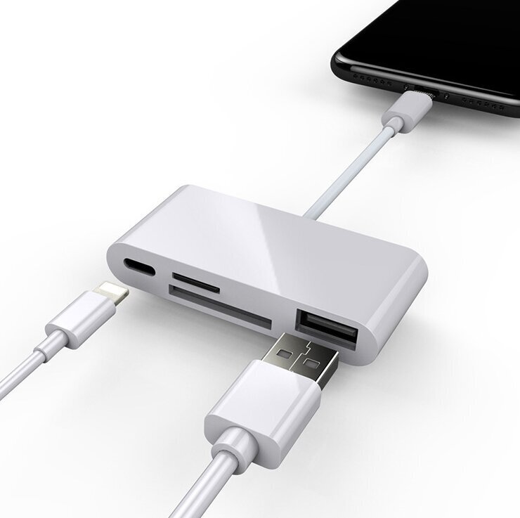 Adapteris karšu lasītājs Lightning micro SD USB iPhone цена и информация | Adapteri un USB centrmezgli | 220.lv