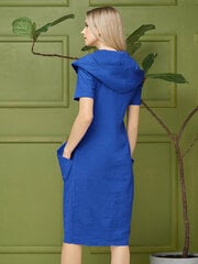 Платье с капюшоном из стрейчевого льна Lega SK140, синее цена и информация | Платья | 220.lv