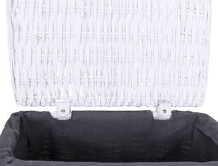 Корзина плетеная 40x30x60 см - 72л - бело-серая цена и информация | Ящики для вещей | 220.lv