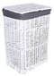 Pīts grozs 40x30x60 cm - 72L - balts pelēks cena un informācija | Veļas grozi un mantu uzglabāšanas kastes | 220.lv