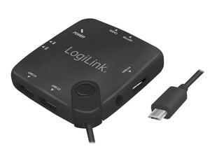 Док-станция Logilink UA0345, USB 2.0 / Micro SD / SD Card Reader / USB Type-C цена и информация | Охлаждающие подставки и другие принадлежности | 220.lv