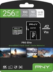 MicroSDXC PNY P-SDU256V32100PRO-GE 256GB cena un informācija | Atmiņas kartes mobilajiem telefoniem | 220.lv