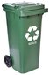 120L atkritumu konteiners, zaļš cena un informācija | Miskastes | 220.lv