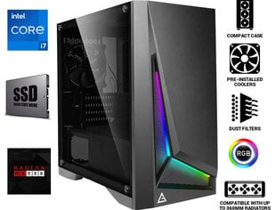 Mdata Gamer i7-4790 8GB 480GB SSD 1TB HDD RX580 4GB Windows 10 Pro Stacionārais dators cena un informācija | Stacionārie datori | 220.lv