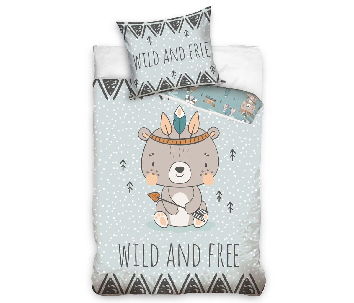 Gultas veļas komplekts Wild and free, 140x200 + 60x70, 2 daļu цена и информация | Bērnu gultas veļa | 220.lv