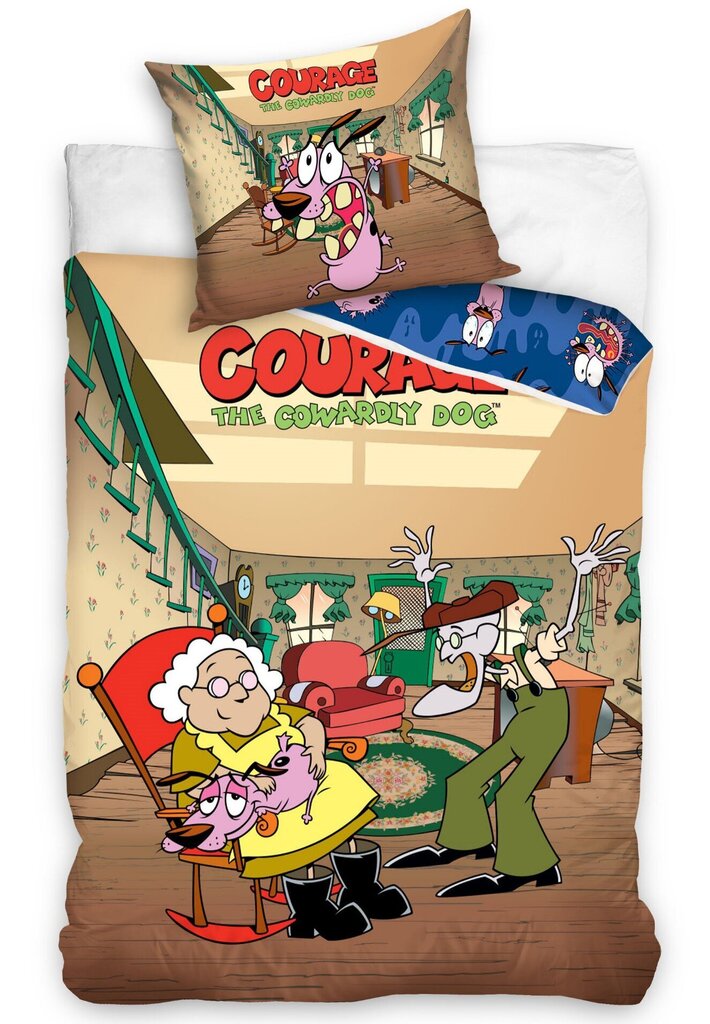 Gultasveļas komplekts Courage The Cowardly Dog, 140x200, 2 daļas цена и информация | Bērnu gultas veļa | 220.lv
