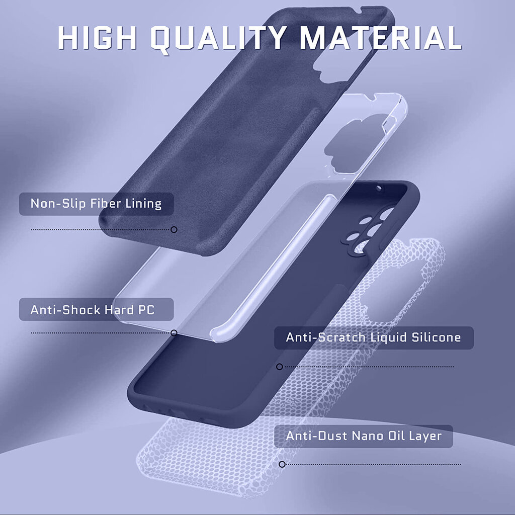 Samsung Galaxy A53 5G aizsargvāciņš (real liquide silicone Easy Clean) zils - Dark City Lights цена и информация | Telefonu vāciņi, maciņi | 220.lv