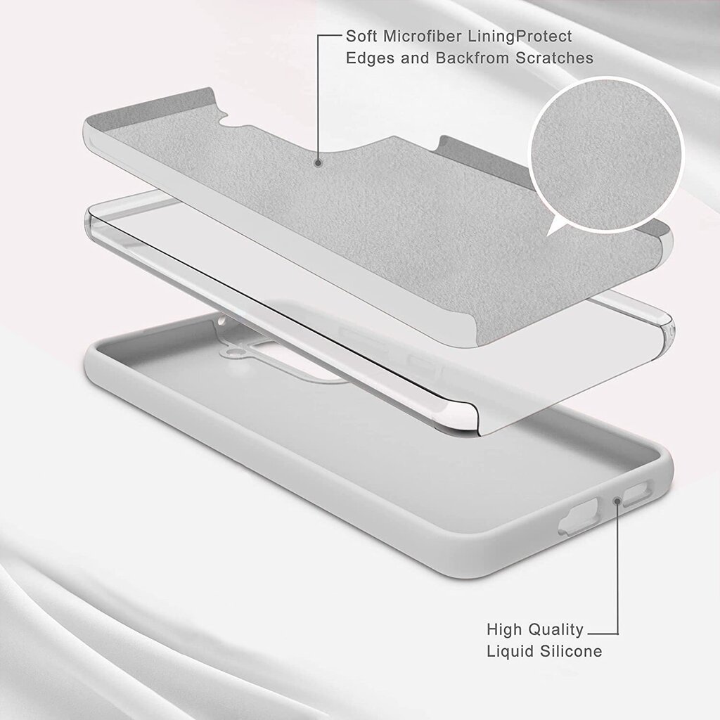 Samsung Galaxy S22 Plus aizsargvāciņš (real liquide silicone Easy Clean) balts - White Elegance цена и информация | Telefonu vāciņi, maciņi | 220.lv