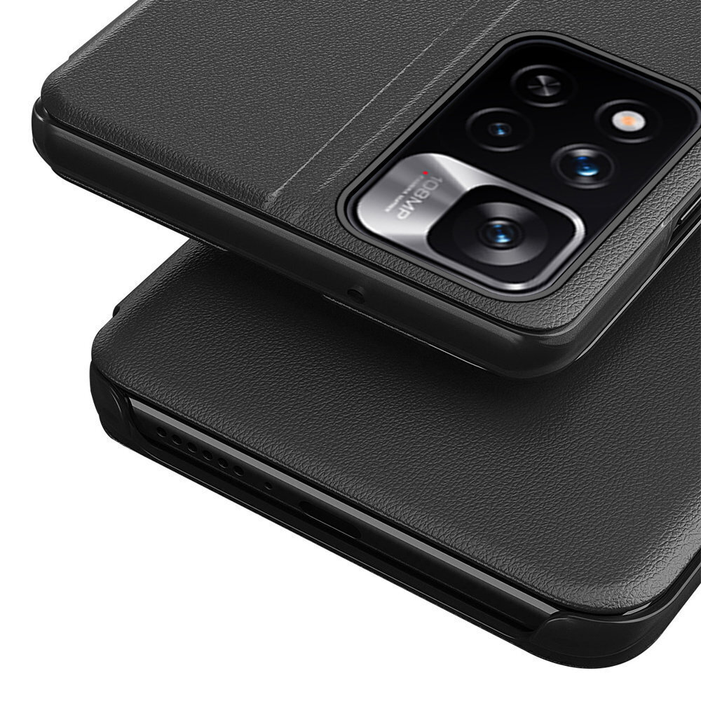 Xiaomi Poco X4 NFC 5G vāciņš no mākslīgās ādas, melns cena un informācija | Telefonu vāciņi, maciņi | 220.lv