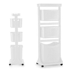 Clothes Trolley Balts polipropilēns (33 x 112 x 42,5 cm) cena un informācija | Veļas grozi un mantu uzglabāšanas kastes | 220.lv