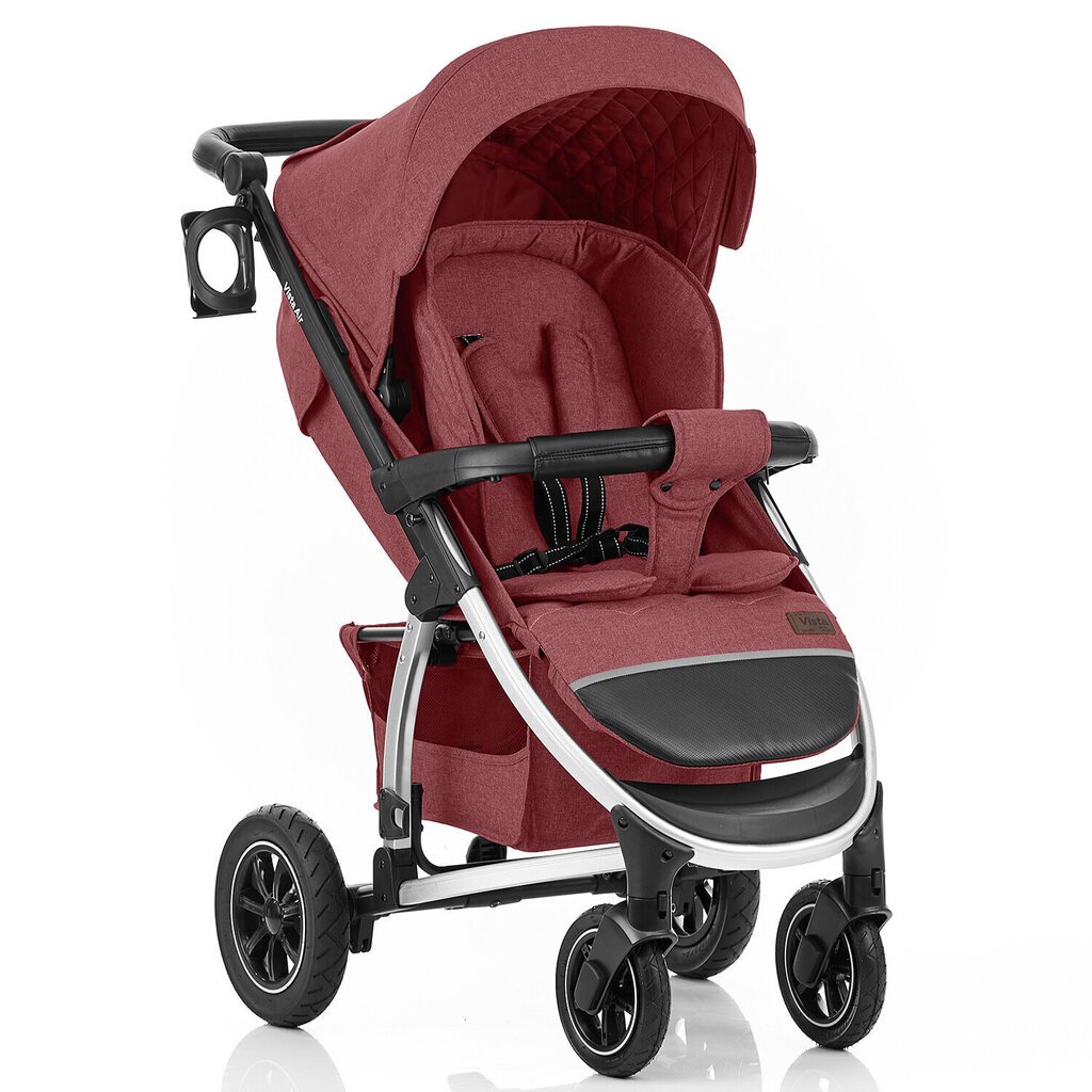 Carrello Vista Air CRL-5511 sporta/pastaigu rati 6м+ ar pumpējamam riepām Ruby Red cena un informācija | Bērnu rati | 220.lv